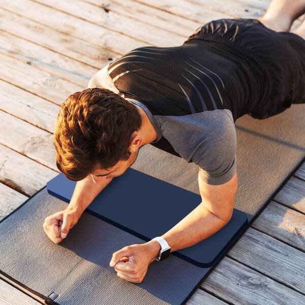 Anqtovp 0.8 inch Thick Black NBR Foam Extra-Cushion Non-Slip Yoga