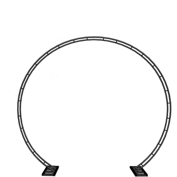 102 in. W x 88.8 in. D Black Decorative Wall Shelf, Large Wedding Arch
