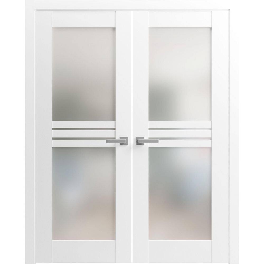 72 in. x 84 in. 2 Panel White Finished Solid MDF Sliding Door with Hardware price history on PriceWatchPro