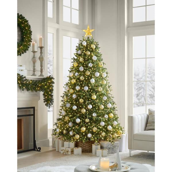 7.5 ft. Elegant Twinkling Grand Fir LED Pre-Lit Artificial Christmas Tree with Timer T32