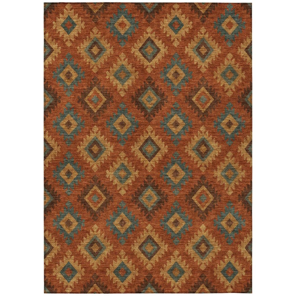 Chantille Machine Washable Indoor/Outdoor Abstract ACN2952 Rust 5 ft. x 7 ft. 6 in. Area Rug price history on PriceWatchPro