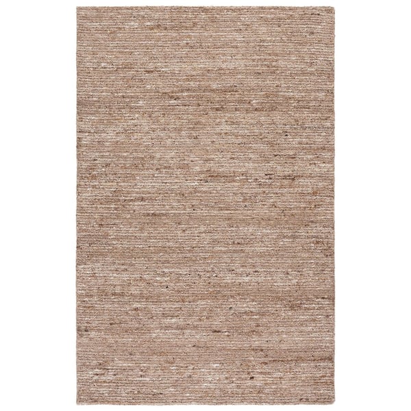 Earthly 6 ft. x 9 ft. Brown Flecked Solid Area Rug
