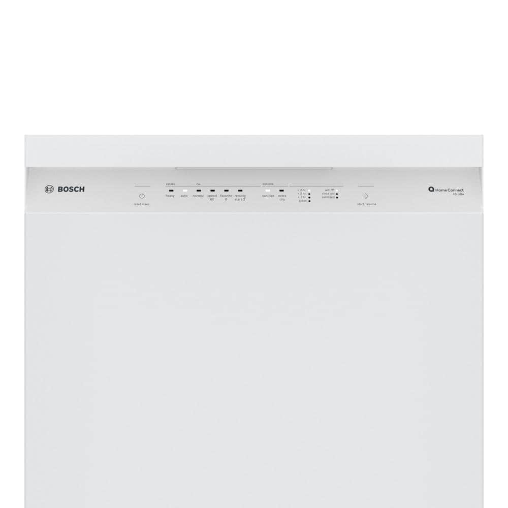 24" White Built-In Dishwasher with Stainless Steel Tub