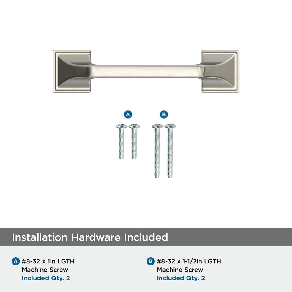 Brushed Nickel Modern Cabinet Drawer Pull with Mounting Hardware