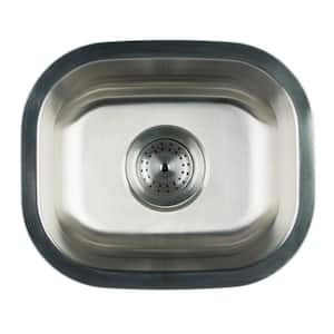 Undermount Stainless Steel 15 in. Single Bowl Kitchen Sink with Strainer