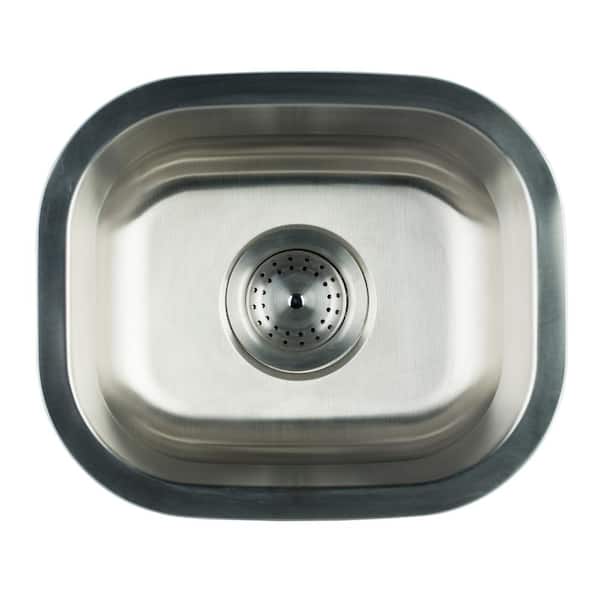 MSI Undermount Stainless Steel 15 in. Single Bowl Kitchen Sink with Strainer