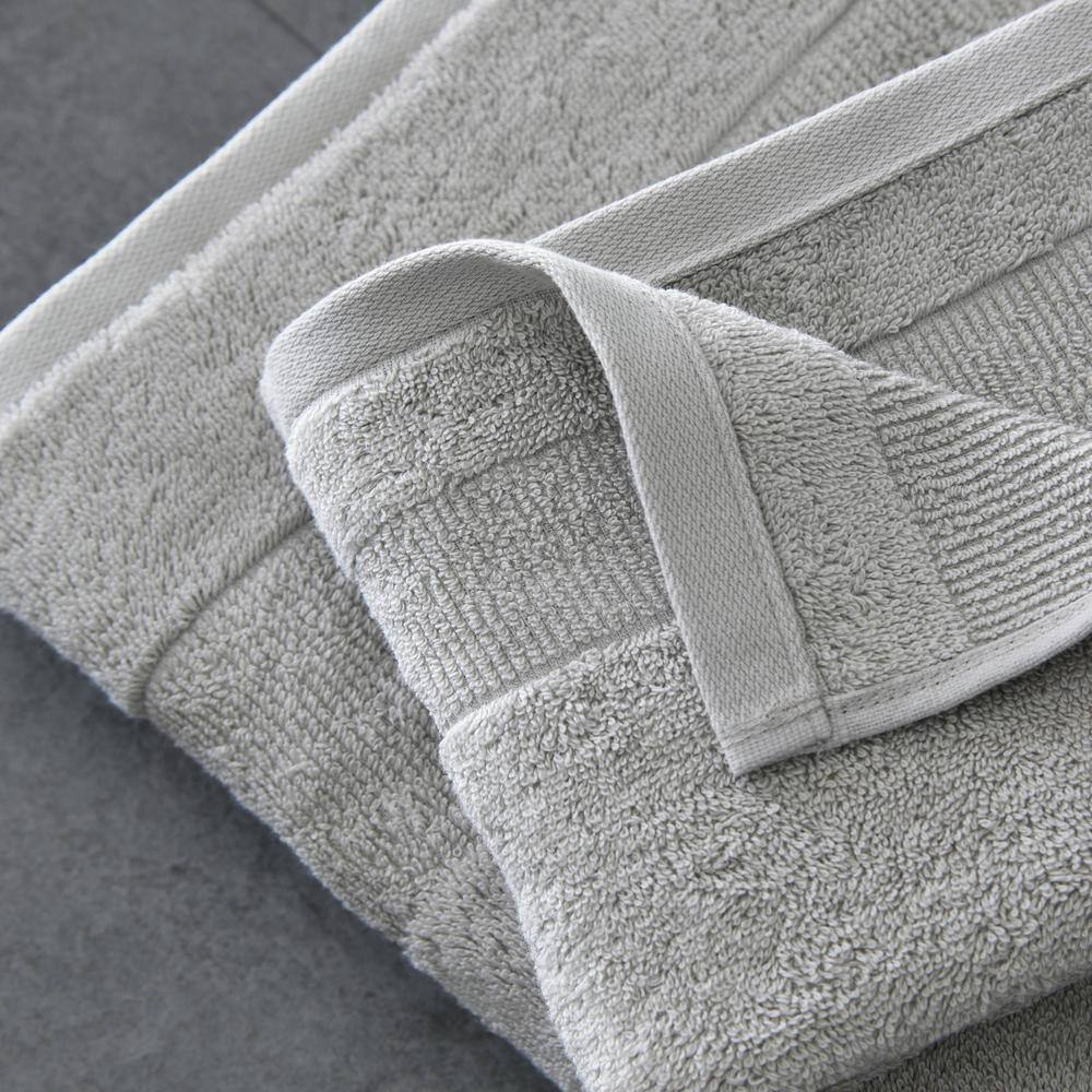 Gray Cotton Ridged 6-Piece Bath Towel Set