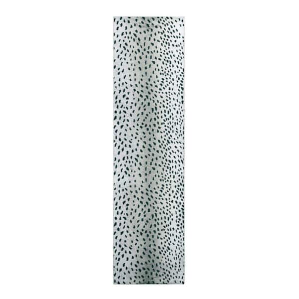 2 X 8 Black Animal Print Runner Rug