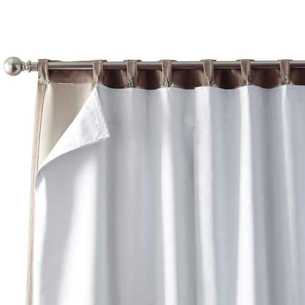 Home Decorators Collection White Solid Back Tab Blackout Curtain Liner- 27 in. W x 80 in. L (Set of 2)
