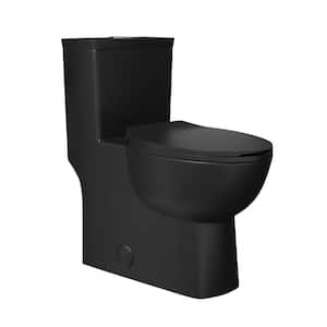 Classe 1-Piece 12 in. Rough-in 1.1/1.6 GPF Dual Top Flush Elongated Toilet in Matte Black