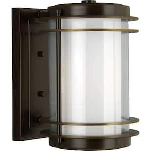 Penfield Collection 1-Light Oil Rubbed Bronze Outer Clear Glass Modern Outdoor Medium Wall Lantern Light