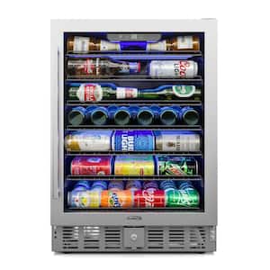 5 cu. ft. Mini-Fridge with Glass-Door fits 65 12 oz. Bottle or Can Cooler in Stainless Steel