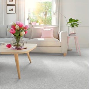 Coastal Charm I - Color  Cold Winter Gray 42 oz. Nylon Texture Installed Carpet
