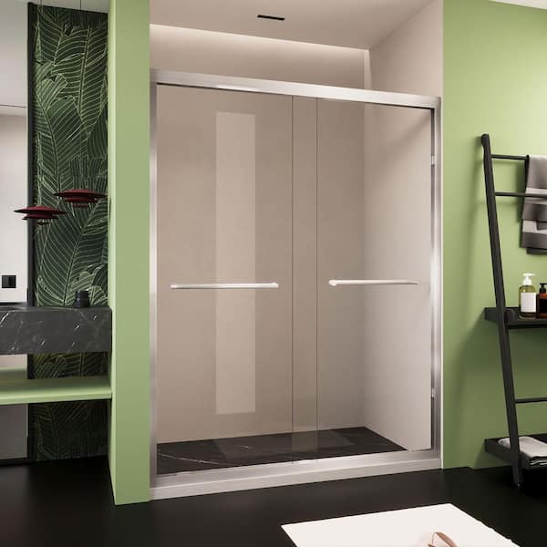 56-60 in.W x 72 in.H Framed Double Sliding Shower Door,1/4 in