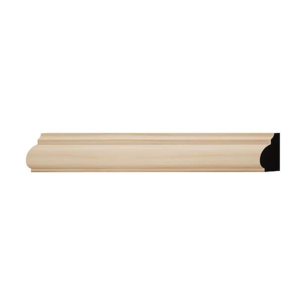 Ekena Millwork WM1201 0.69 in. D x 1.25 in. W x 6 in. L Wood (Alder) Baseboard Moulding Sample