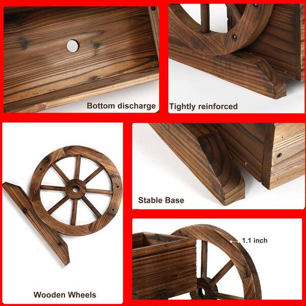Large Wood Indoor/Outdoor Planter (17.7 in. W x 15.1 in. H
