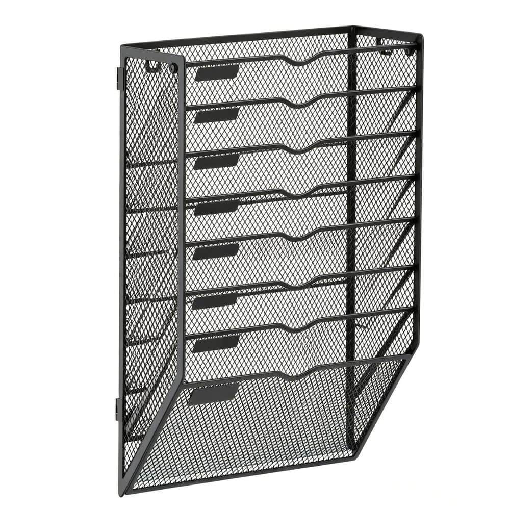 12.6 in. W x 16.5 in. H Black Metal 8 Tier Wall File Organizer