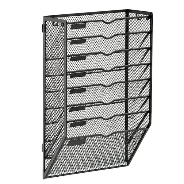 12.6 in. W x 16.5 in. H Black Metal 8 Tier Wall File Organizer