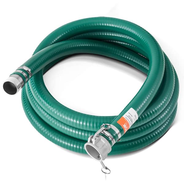 VEVOR Suction Hose 2 in. x 20 ft. Green High Quality Hose with Camlock Connectors for Sewage Treatment Water Transportation