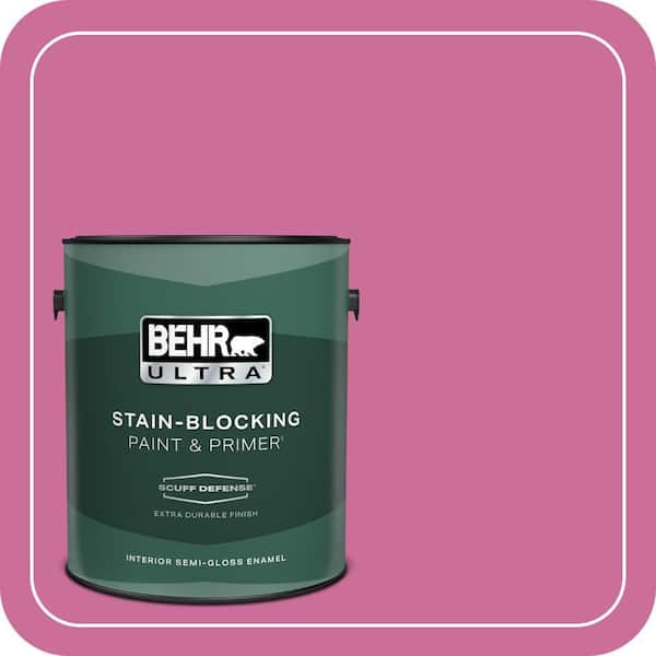 BEHR ULTRA 1 gal. #100B-6 Fuchsia Kiss Extra Durable Semi-Gloss Enamel Interior Paint & Primer
