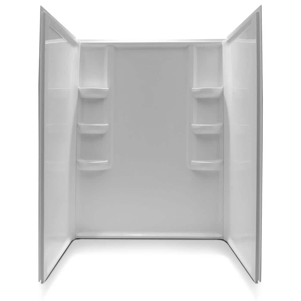 Lex-Class 60 in. x 36 in. x 74 in. 3-piece DIY Friendly Alcove Shower Surro