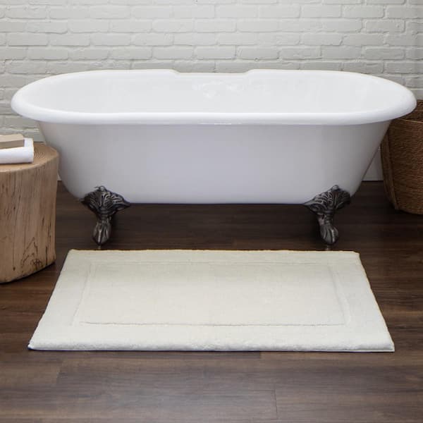 Regency White 27 in. x 45 in. White Cotton Machine Washable Bath Mat
