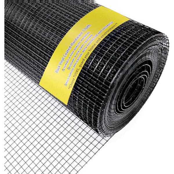60in x 100ft 1 inch Hardware Cloth 16 Gauge Black Vinyl Coated Welded Wire Mesh Roll for Garden Fence Poultry Netting
