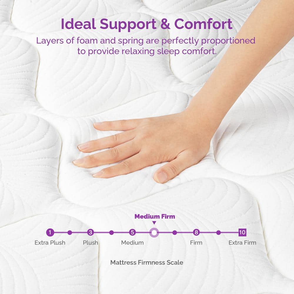 Sersper 12" Full Euro Top Innerspring Mattress with Purple Accents
