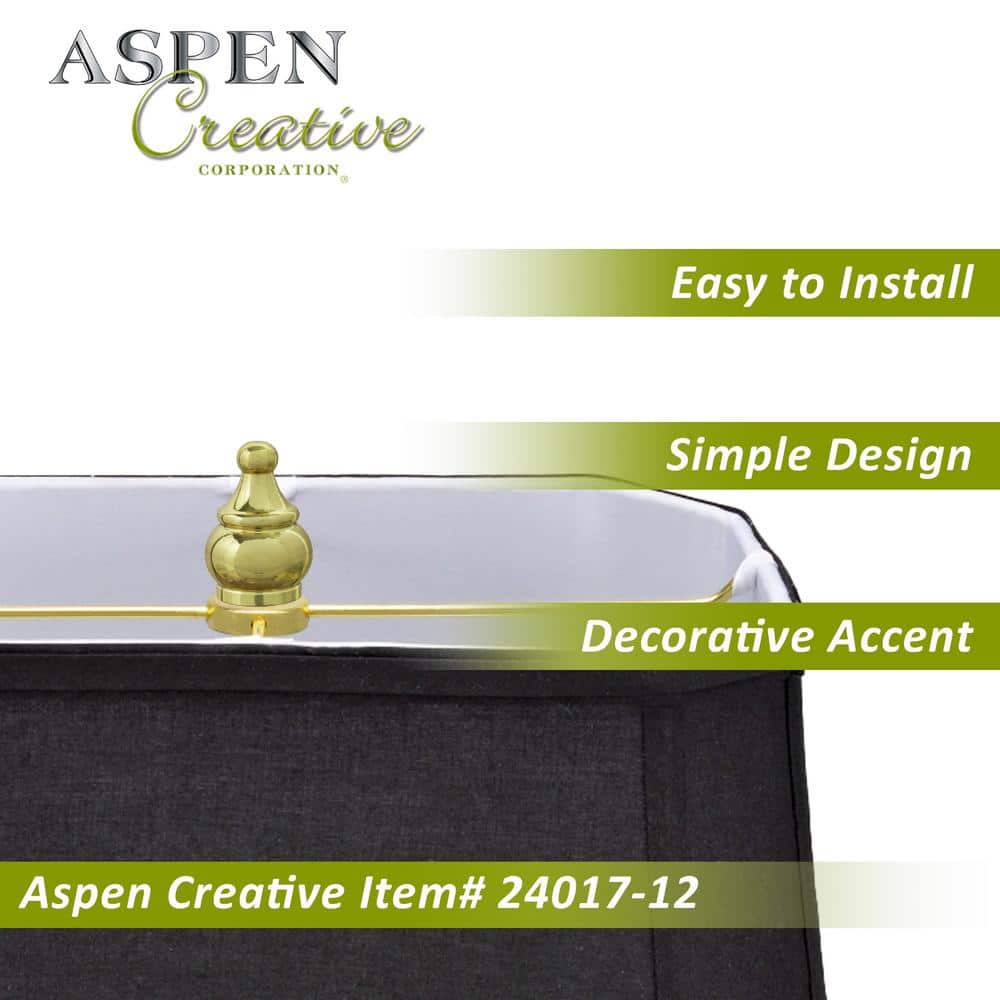 Brass Plated Steel Lamp Finial Set, 1.5 Inch