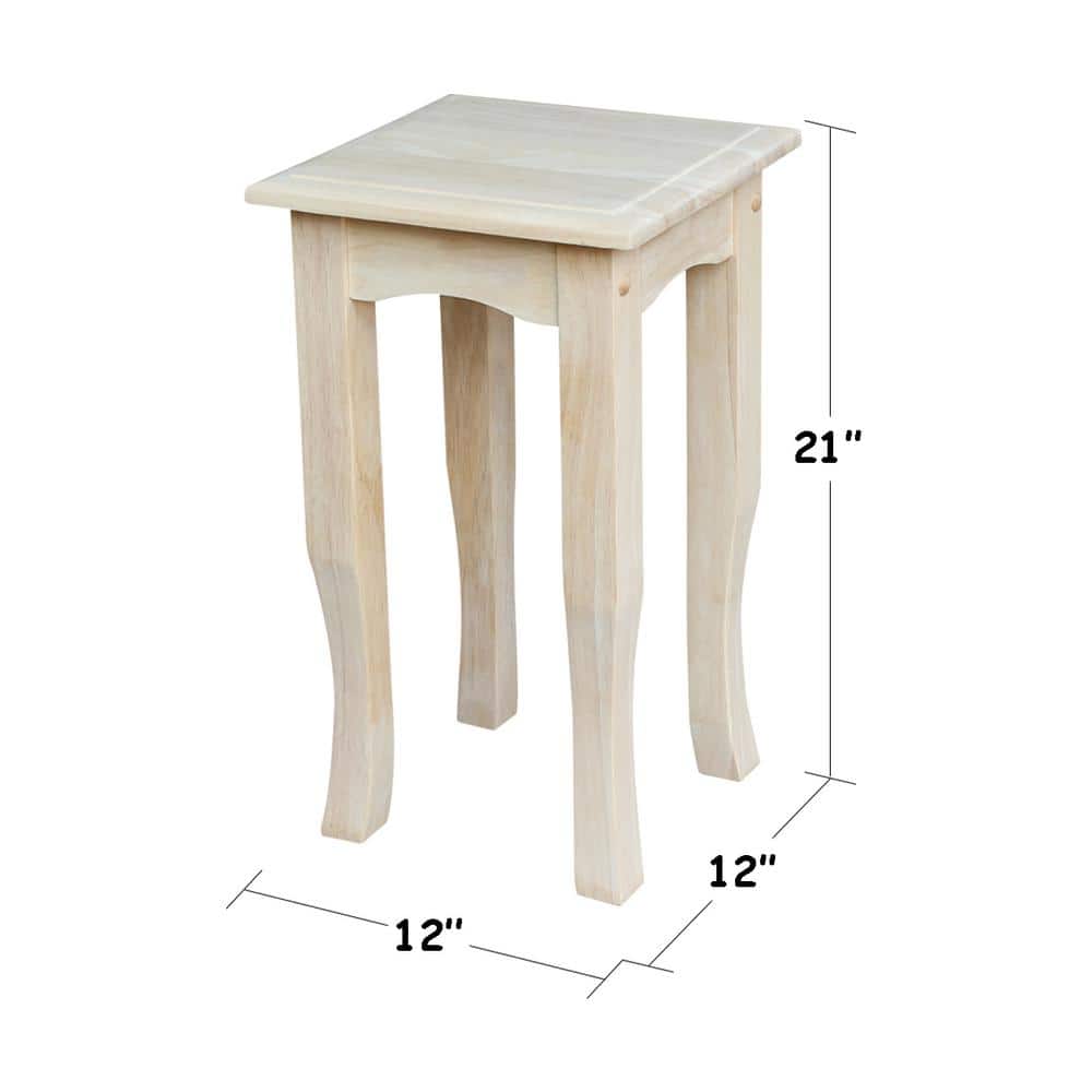 21" White Parawood Square Accent Table with Saber Legs