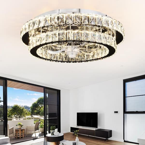 Depuley 20 in Modern Invisible Ceiling Fan with Lights, Luxury