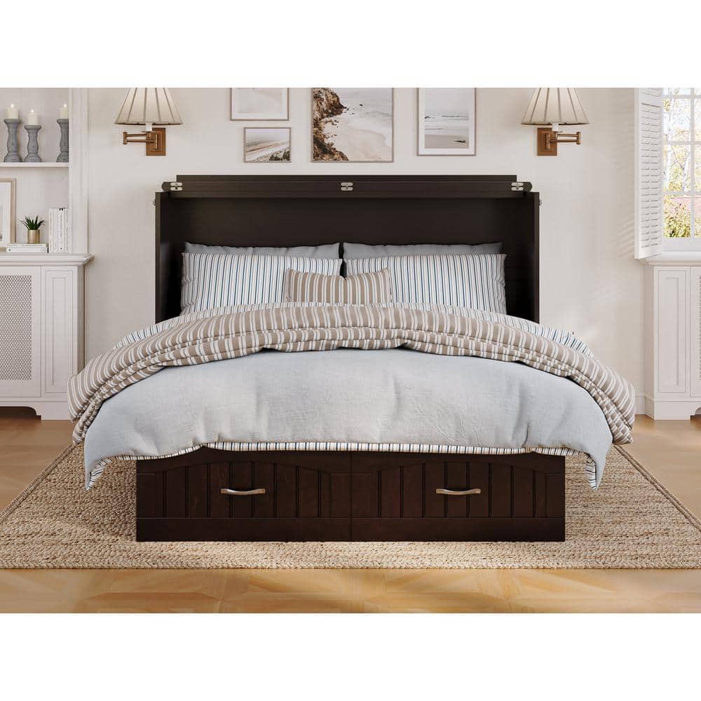 Nantucket Queen Murphy Bed Chest with CoolSoft Memory Foam Mattress