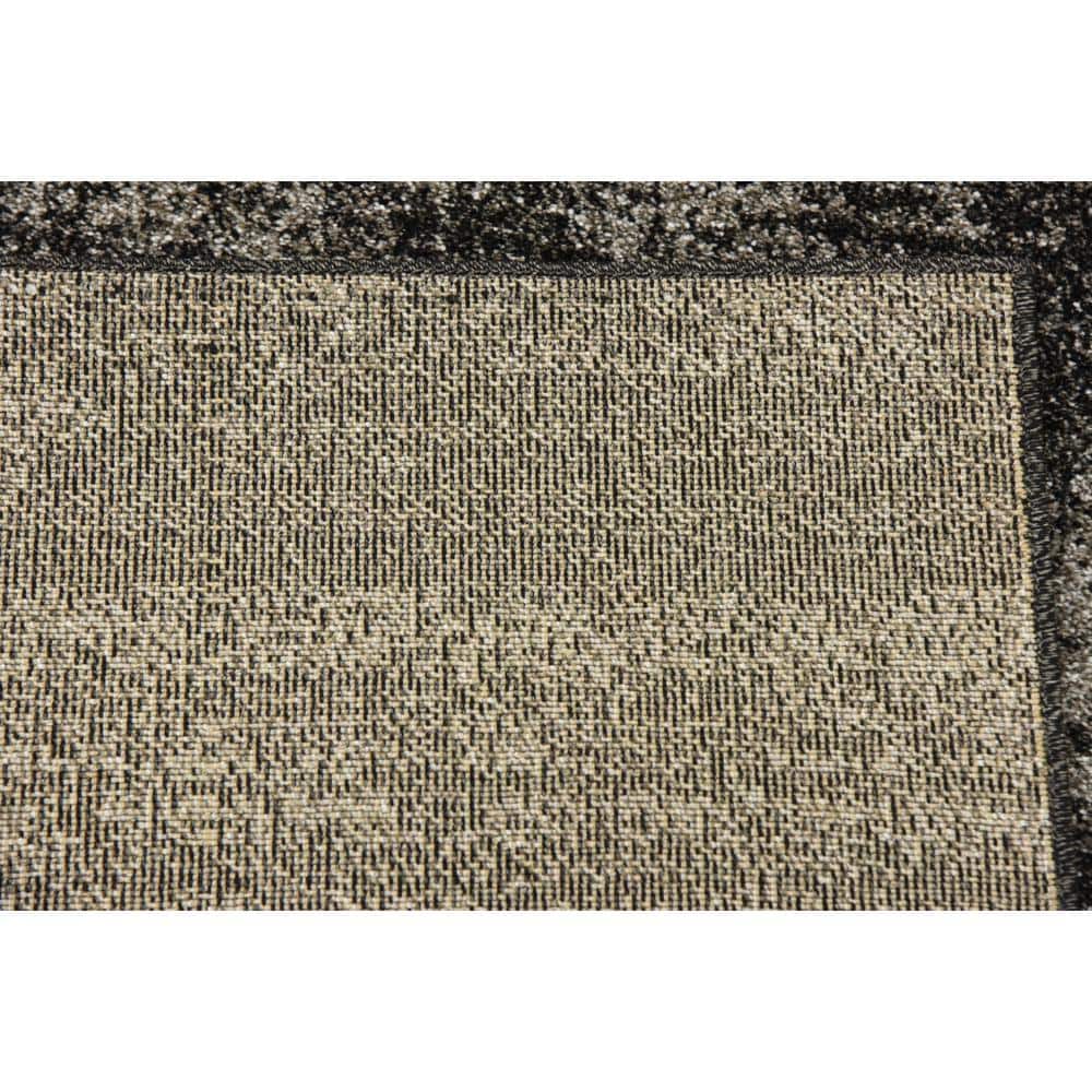 Durable Dark Gray Synthetic Indoor Runner Rug, Easy Care