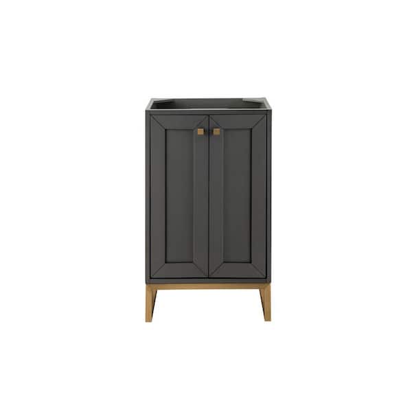 James Martin Vanities Chianti 19.6 in. W x 15.4 in. D x 33.5 in. H Single Bath Vanity Cabinet without Top in Mineral Gray