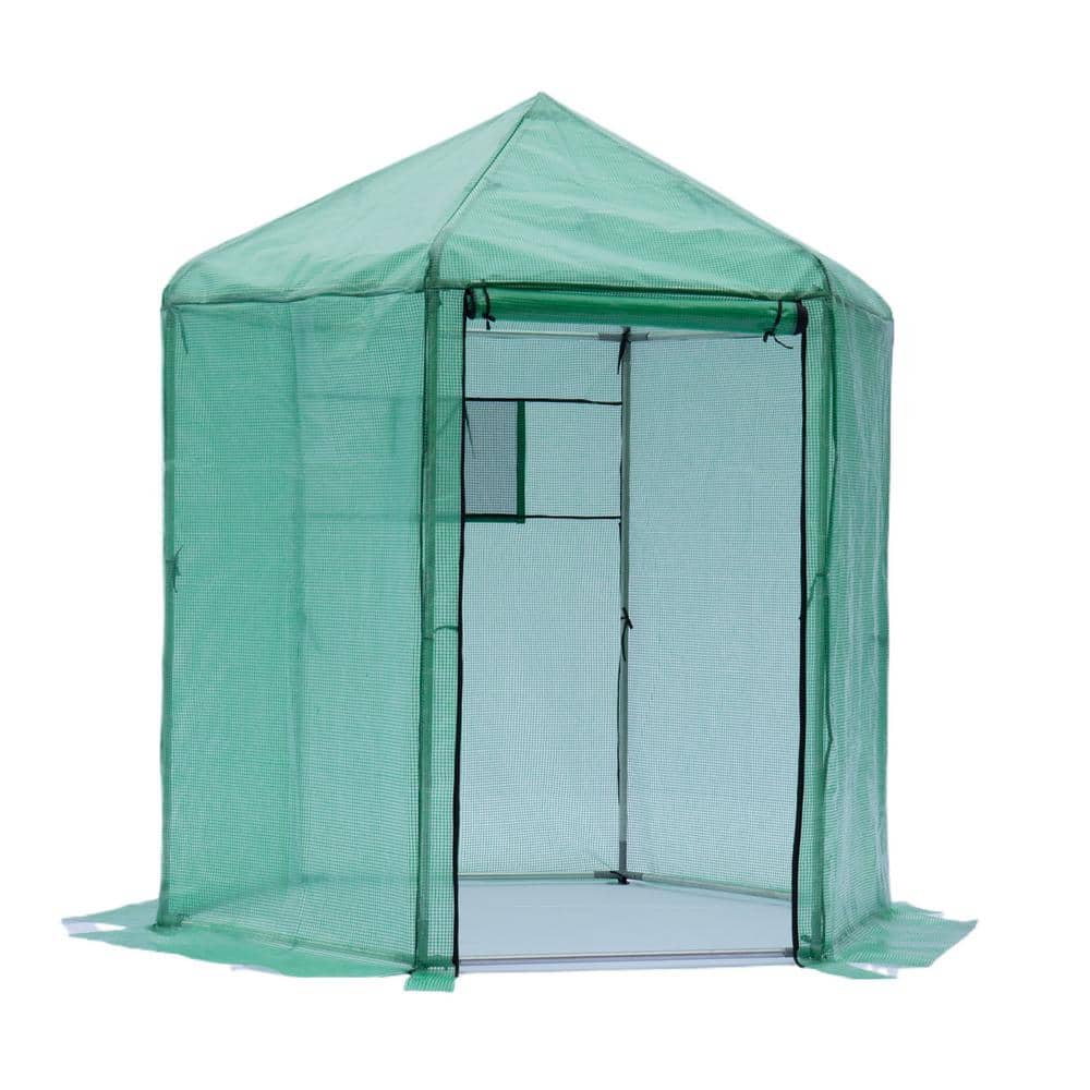 82.68 in. W x 82.68 in. D x 90.55 in. H Green Hexagonal Reinforced Heavy-Du