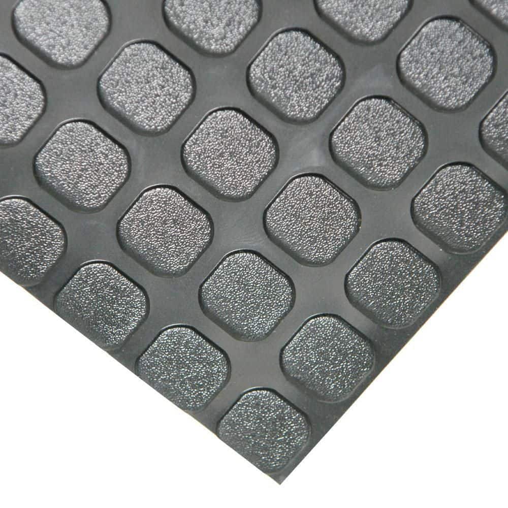 Block-Grip Black PVC Raised Quadrilateral Garage Flooring Roll