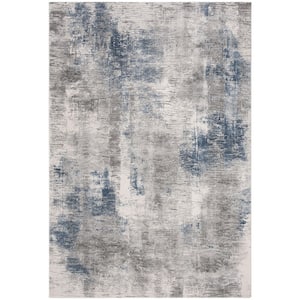Invista Grey/Ivory 5 ft. x 8 ft. Distressed Gradient Area Rug