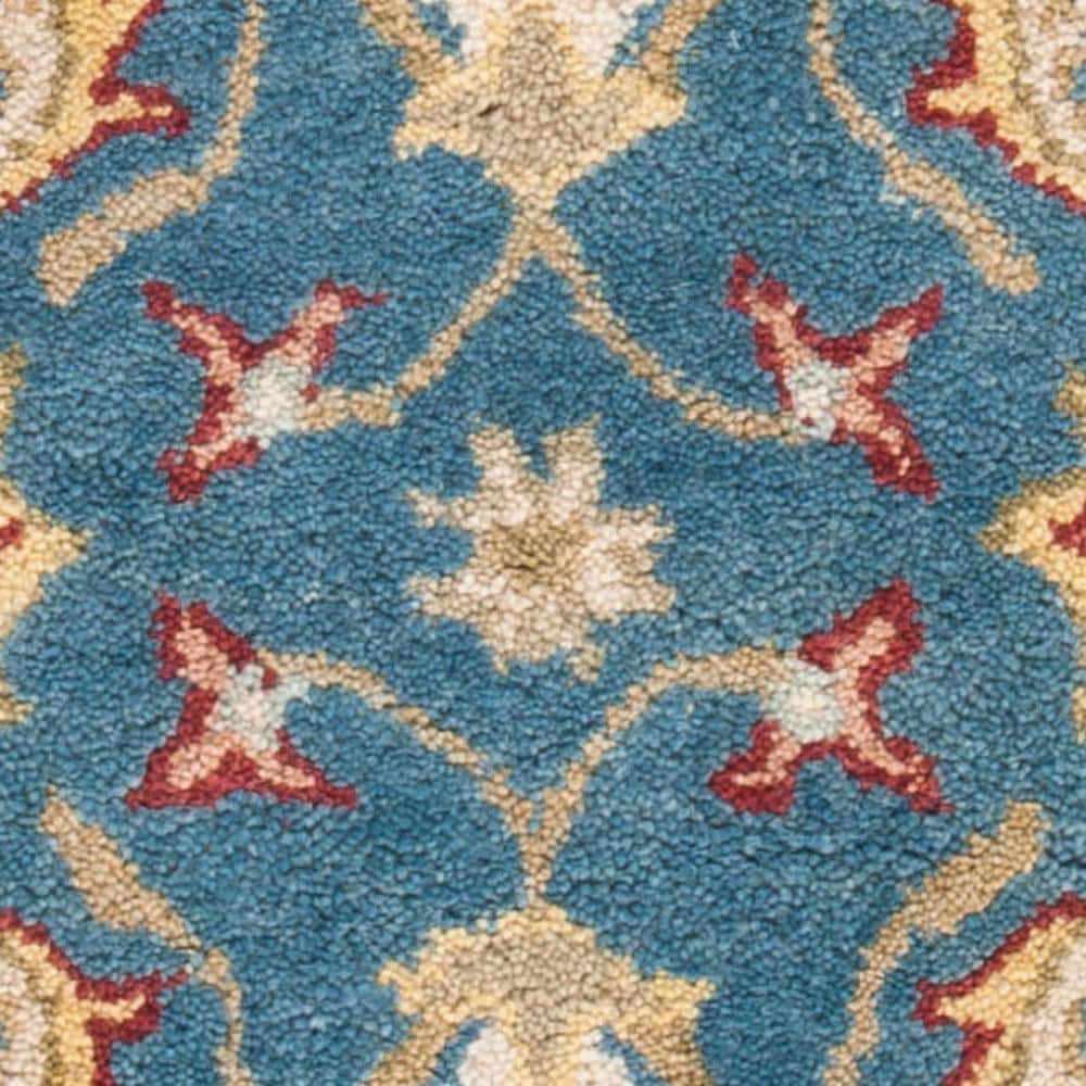 Antiquity Blue and Beige Wool Tufted Area Rug