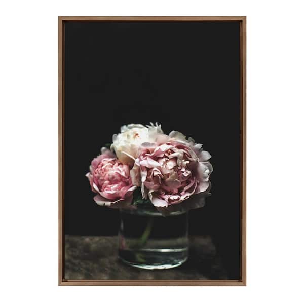Kate and Laurel Sylvie Peony by Alicia Abla Framed Canvas Nature Art Print 23 in. x 33 in .