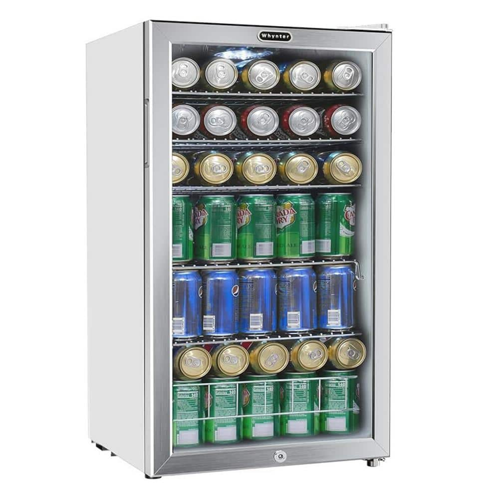 Whynter 17 in. 127 (12 oz.) Single Zone Can Cooler 3.1 cu. ft. Mini Refrigerator in White with Lock