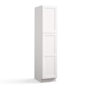 18 in. W x 24 in. D x 90 in. H in Shaker White Plywood Ready to Assemble Floor Wall Pantry Kitchen Cabinet