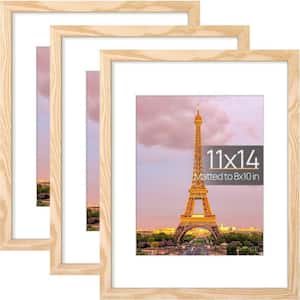11 x 14 Matted Brown Plastic Hanging Picture Frame (Set of 3)