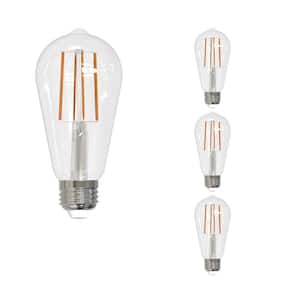 100 - Watt Equivalent ST18 Dimmable Medium Screw LED Light Bulb Soft White Light 3000K 4 - Pack