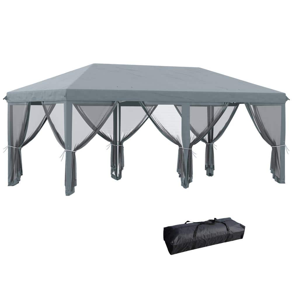 10 ft. x 20 ft. Pop Up Canopy Tent with Netting, Heavy Duty Instant Sun Shelter, Large Tents for Parties with Carry Bag price history on PriceWatchPro