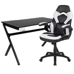45.25 in. Black Gaming Desk and Chair Set