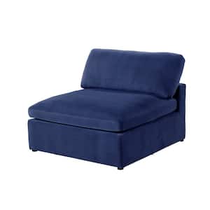 Remington Blue Velvet Modular Armless Chair
