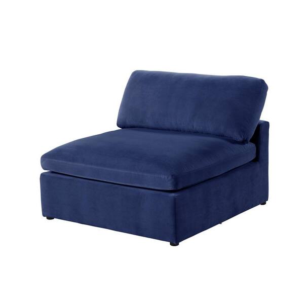 Best Master Furniture Remington Blue Velvet Modular Armless Chair