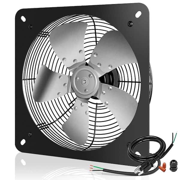 12 in. 1200CFM Black Electric Power Aluminum Gable Mount Attic Fan, with Corrosion Resistant, High Speed 1300RPM