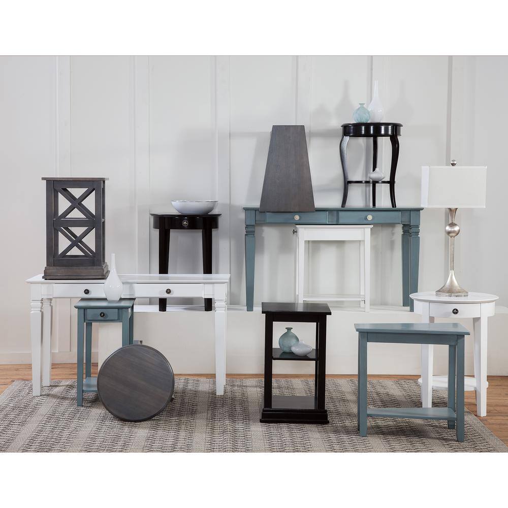Elegant Triangular Solid Wood Keystone Accent Table
