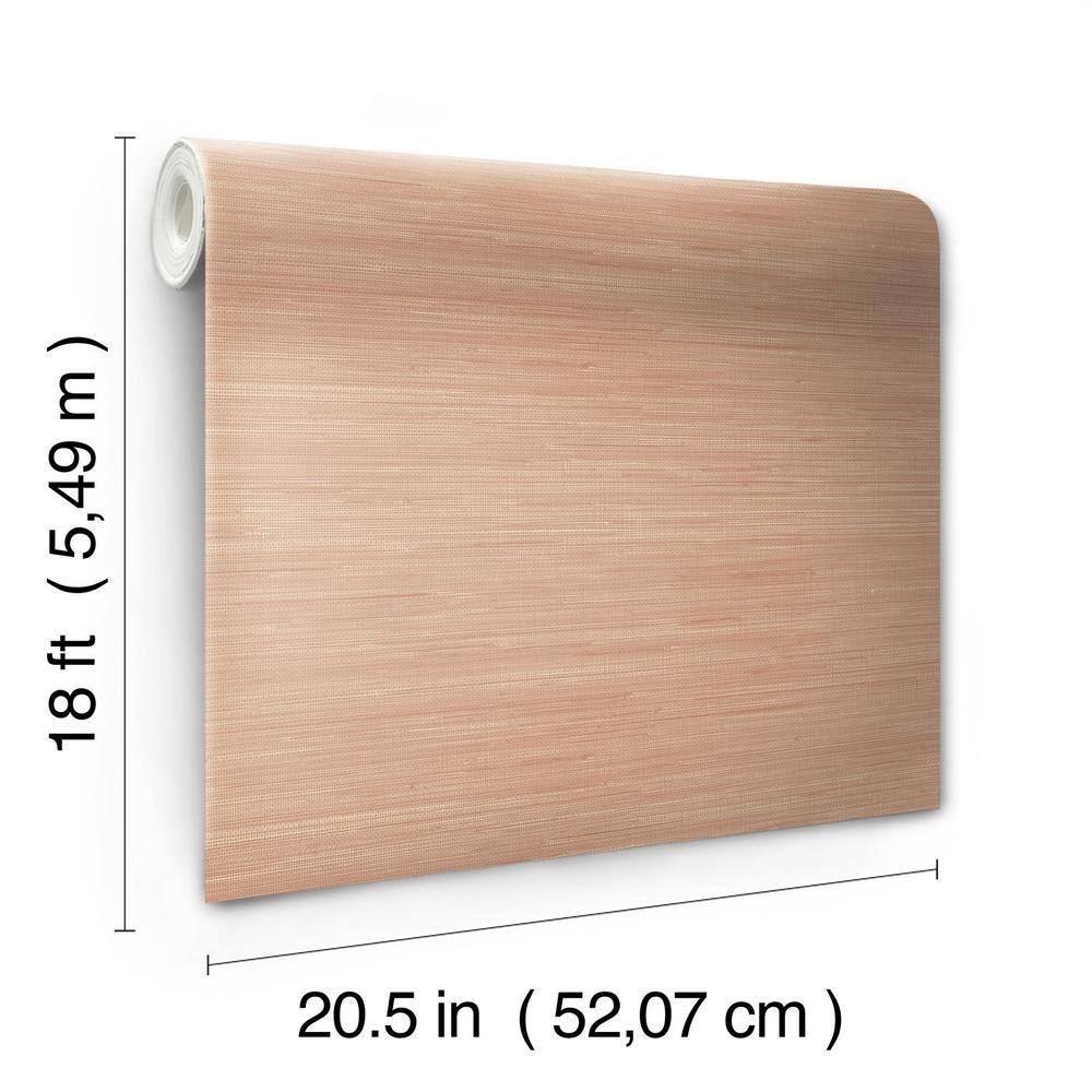 Pink Faux Grasscloth Peel and Stick Wallpaper Roll